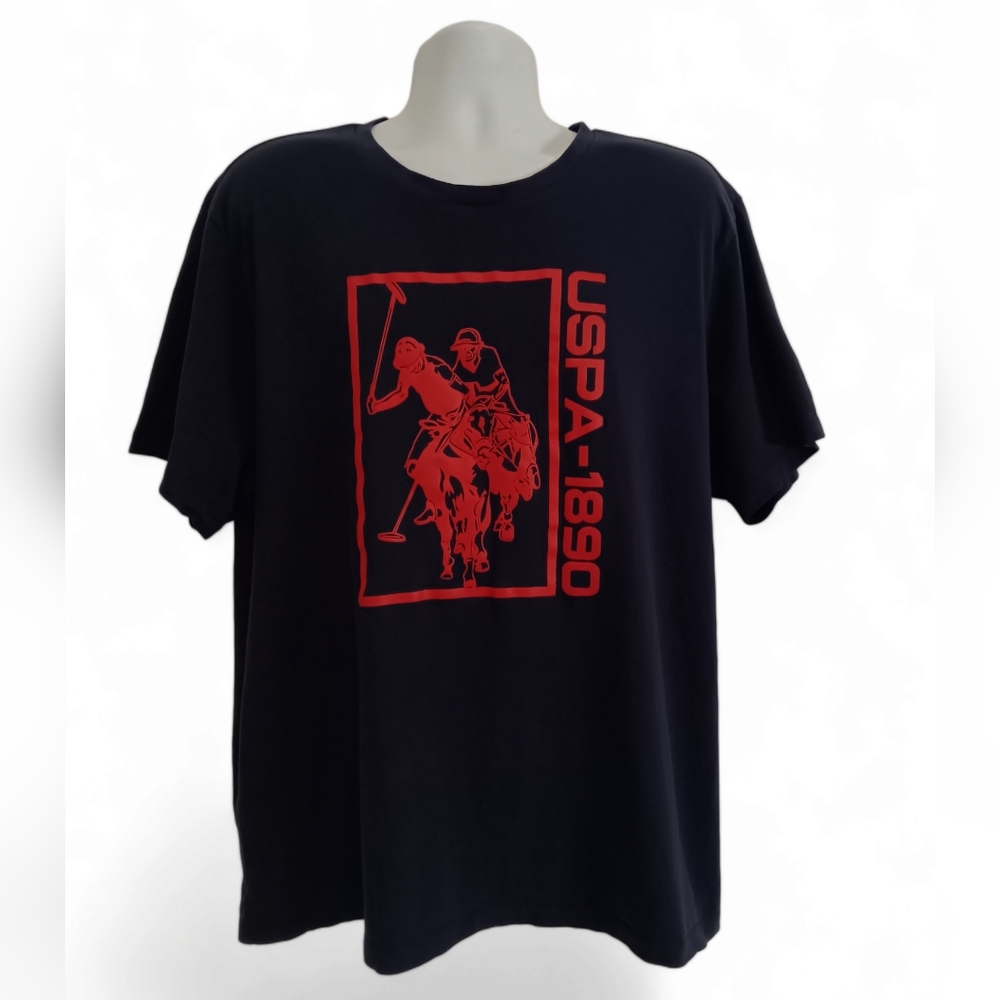 U.S.POLO ASSN. men's black short sleeve graphic t-shirt size 2XL